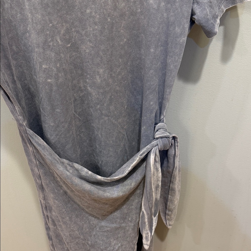 Rails Edie Faux Wrap T-Shirt Dress Steel Acid Wash Gray Women's Size Small - Picture 3 of 9